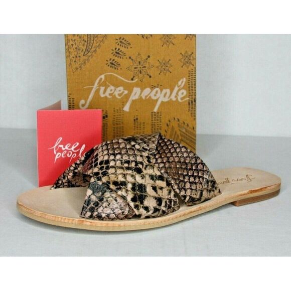Free People Euro 37 Rio Vista Slide sandals brown snake Slide - New - Picture 1 of 5